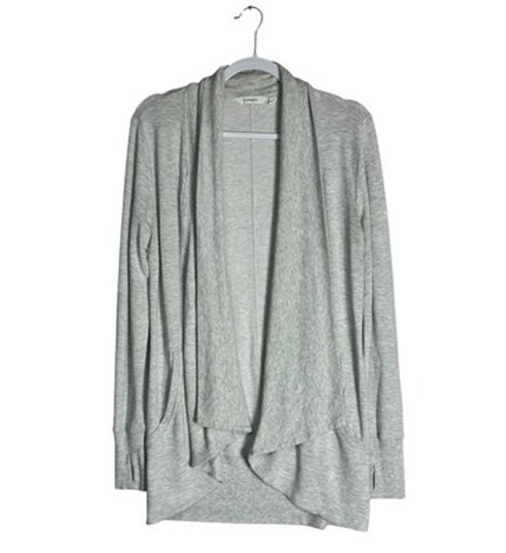Athleta Womens Pranayama Restore Wrap Cardigan Gray Open Front Athleisure Sz S